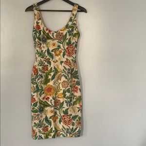 Vintage Linen Floral Dress